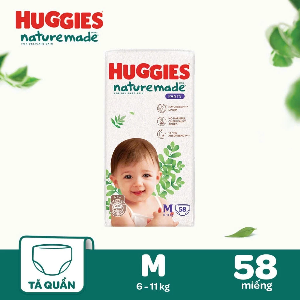 [TỔNG] Bỉm/tã dán/quần Huggies Platinum Nature Made Size NB60/S82/M64/L54/XL44/XXL26 - nepshop1 - 5