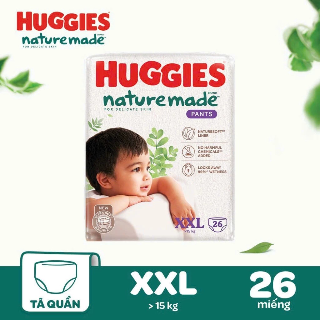 [TỔNG] Bỉm/tã dán/quần Huggies Platinum Nature Made Size NB60/S82/M64/L54/XL44/XXL26 - nepshop1 - 6