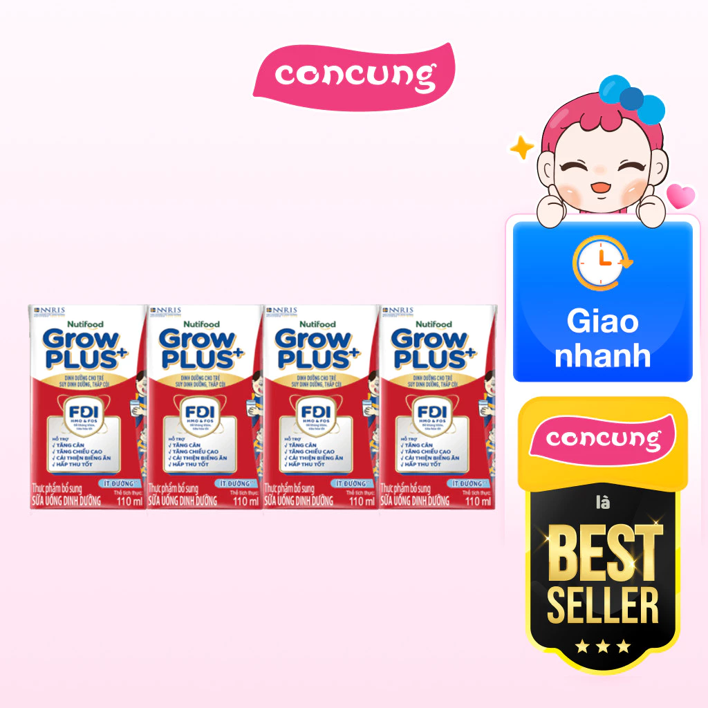 Sữa GrowPLUS+ ít đường 110ml (lốc 4 hộp) - 2