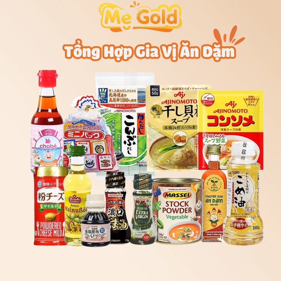 Gia Vị Ăn Dặm Cho Bé Shopmegold1 , Dầu Ăn Dặm Hạt Nêm Ăn Dặm Nước Mắm Ăn Dặm Cho Bé Từ 6Tháng Tuổi