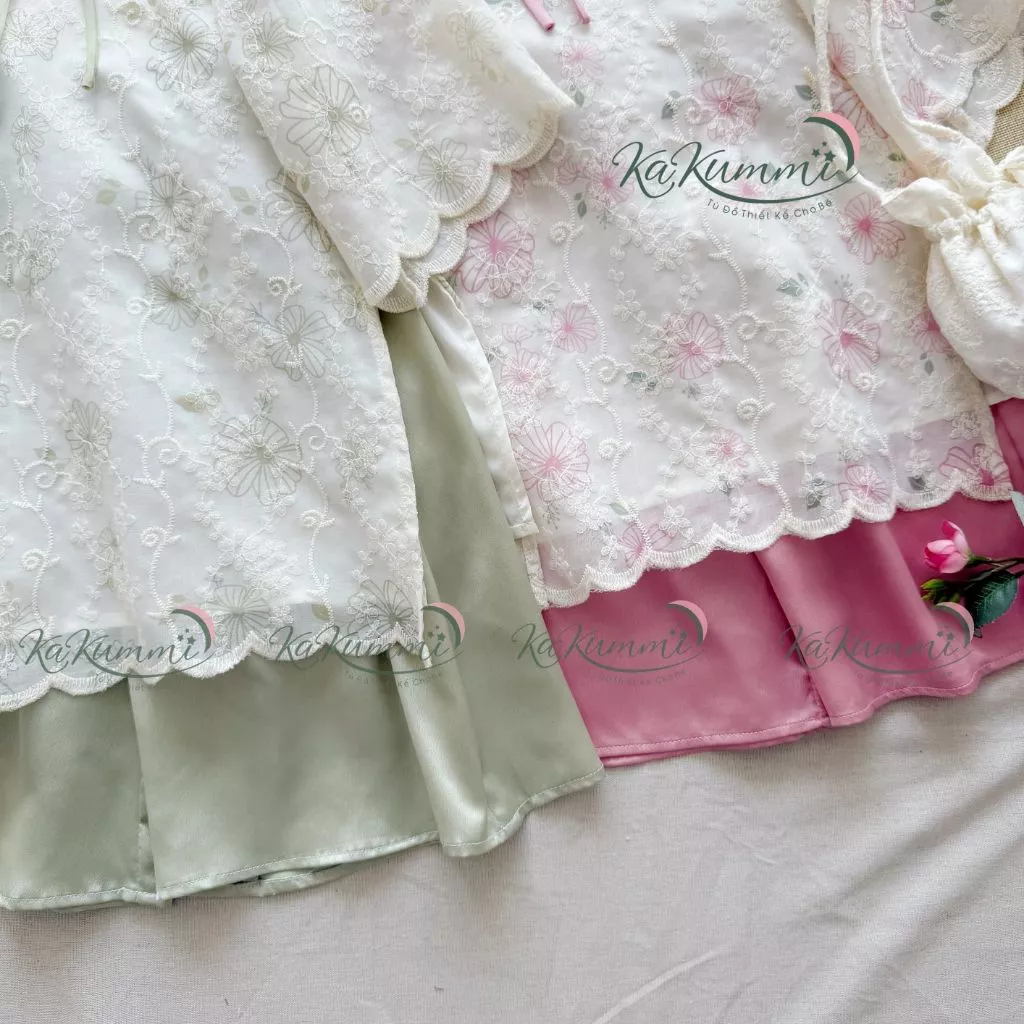 Áo dài Tết Bính Ngọ cho bé gái, Bộ áo dài Xuân Nghi Tết 2026 Kakummi (KM24- AD440) - 4
