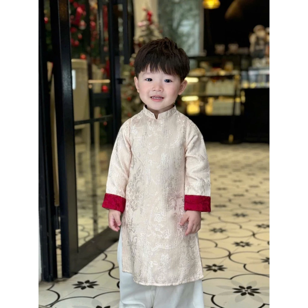 Áo dài Tết Bính Ngọ cho bé gái, Bộ áo dài trẻ em Đào Vy Tết 2026 Kakummi (KM24- AD452) - 5