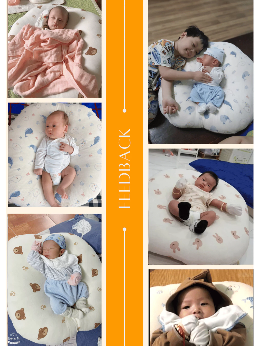 Gối chống trào ngược EMOON, chất liệu muslin cao cấp thấm hút mồ hôi an toàn cho bé giảm thiểu tình trạng nôn trớ sau ăn - 5