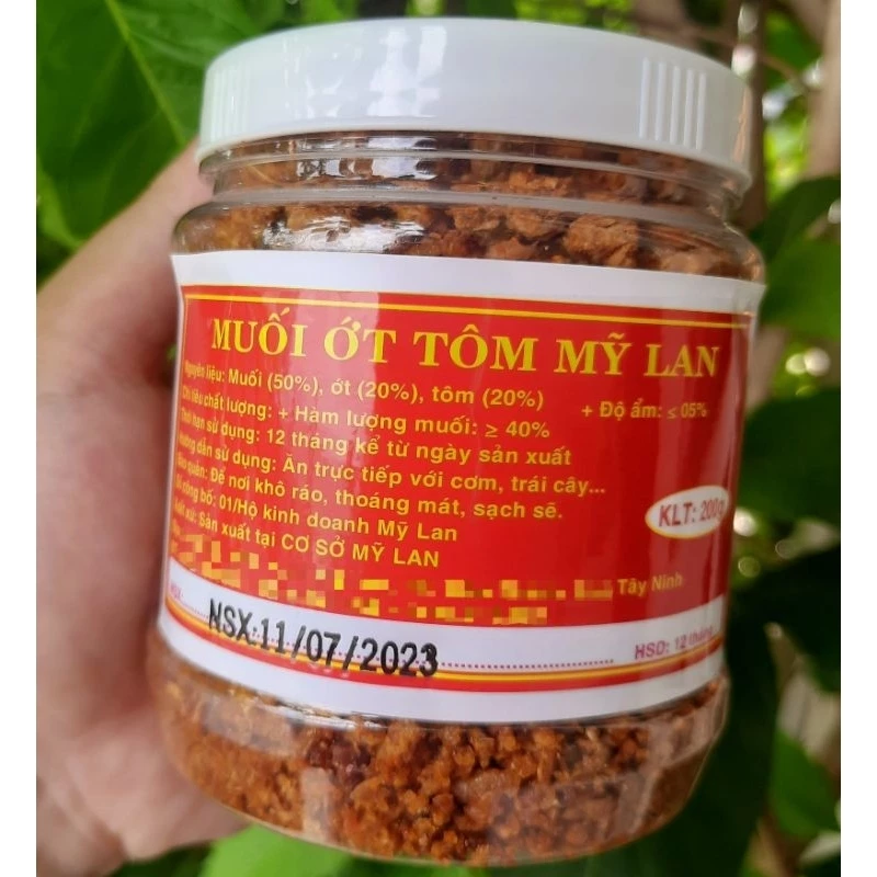 Muối tôm siêu cay hạt to - muối tôm Tây Ninh - muối chấm trái cây - muối ớt Mỹ Lan