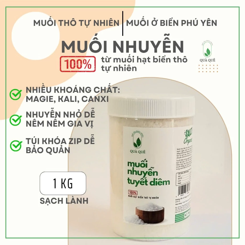 Muối biển thô, Muối hạt nhuyễn, Muối hầm, Hoa Muối Tuyết Diêm - Quà Quê