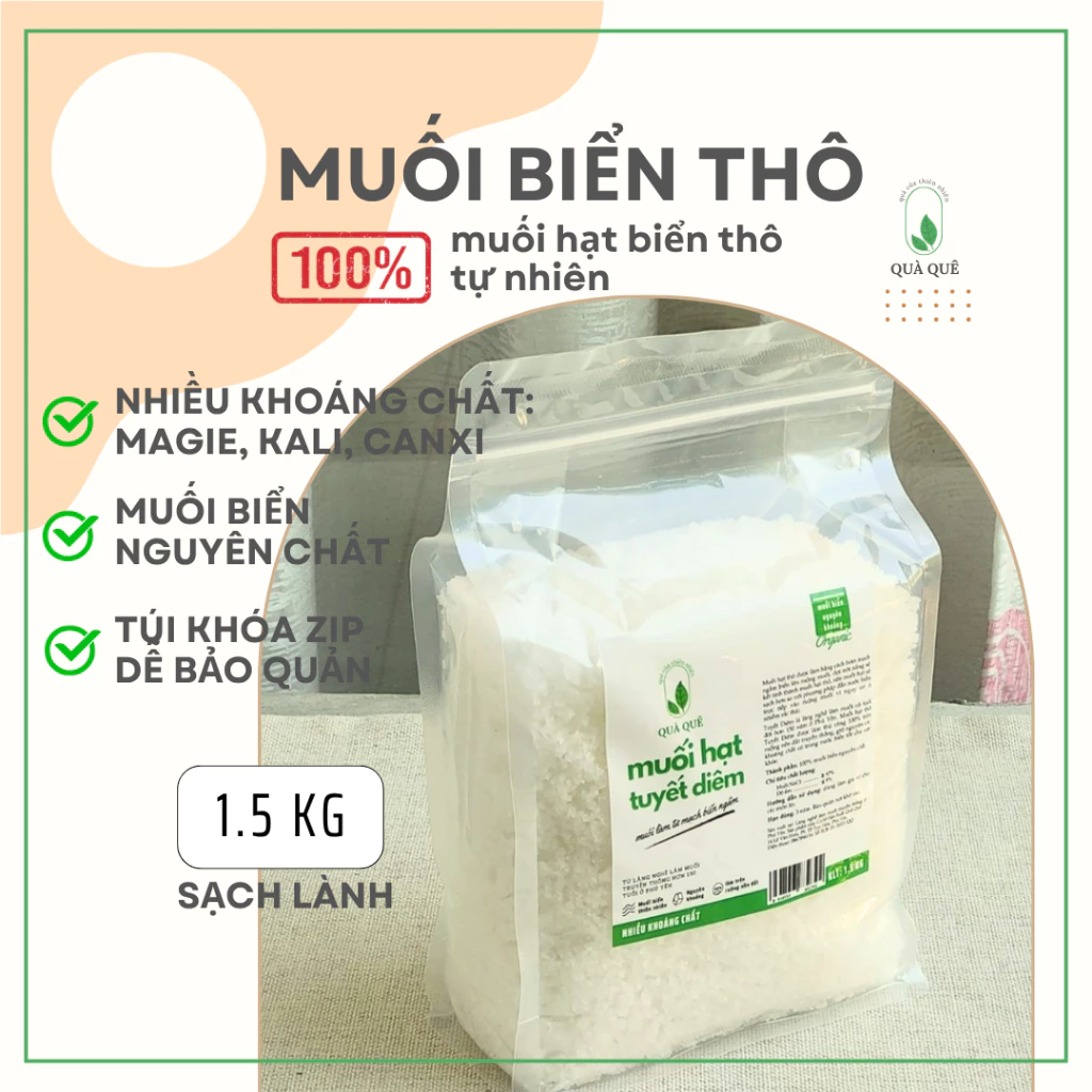 Muối biển thô, Muối hạt nhuyễn, Muối hầm, Hoa Muối Tuyết Diêm - Quà Quê - 2