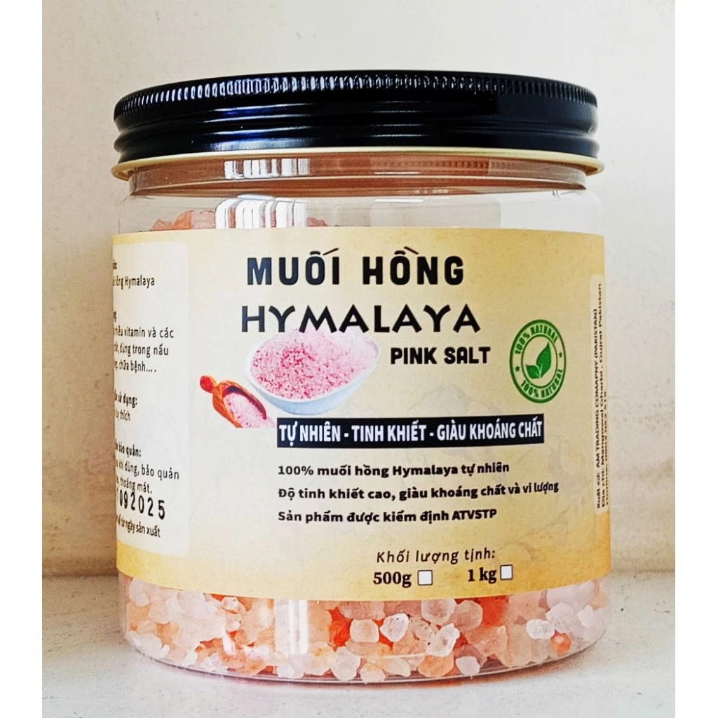 1kg muối hồng Hymalaya chính hãng loại 1 - muối ăn và muối hạt