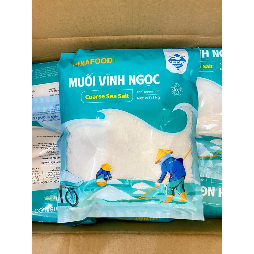 [Mua 5 tặng 1] Muối hạt sạch xuất khẩu Hoa Kỳ - Muối Vĩnh Ngọc của Công ty CP Muối Việt Nam/ Túi 1kg - 3