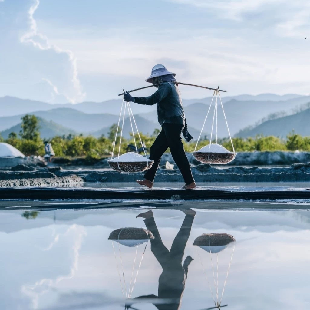 Muối hạt biển thô tự nhiên, nguyên khoáng. Muối Hạt Tuyết Diêm - Túi khóa zip 1.5 kg - 4