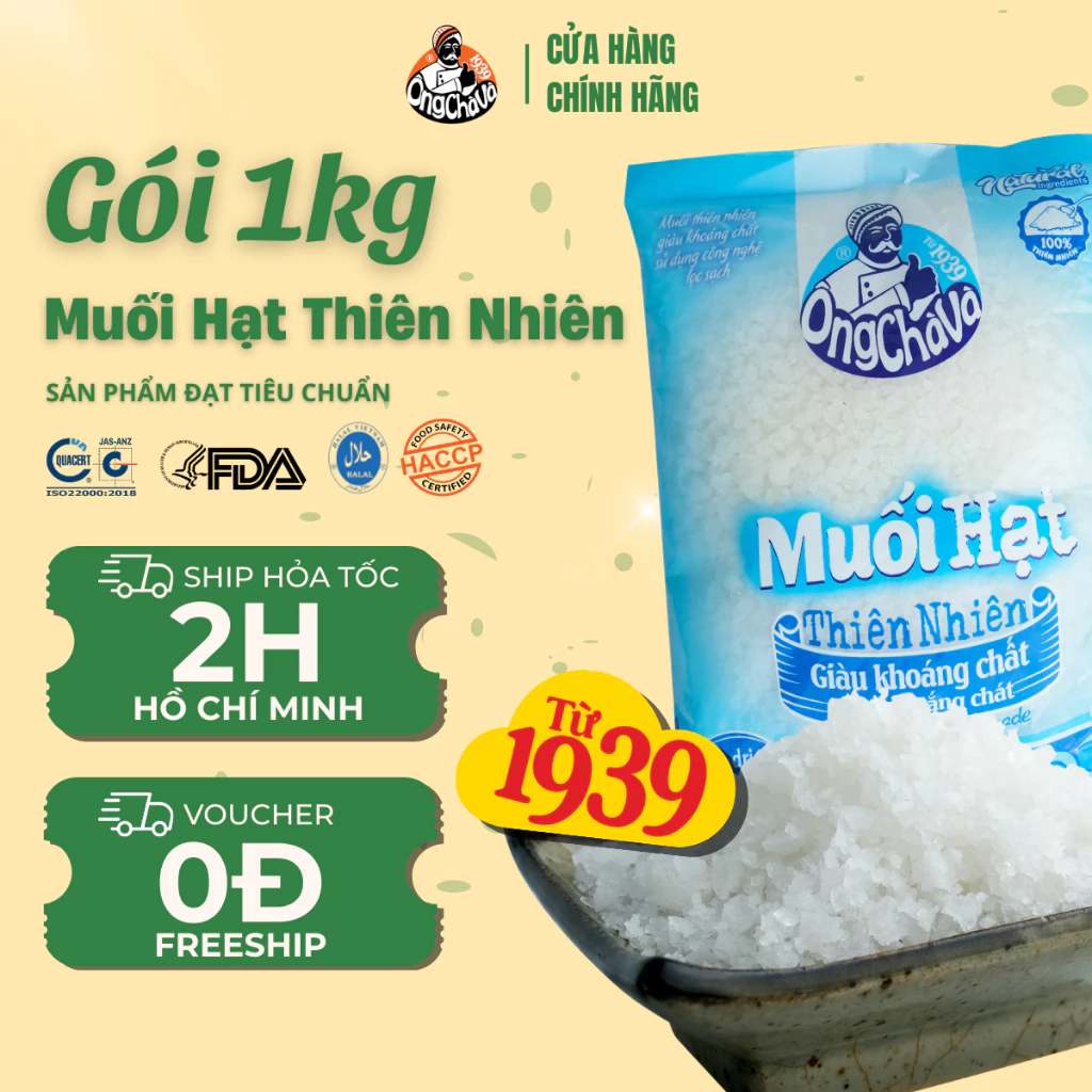Muối Hạt Thiên Nhiên Ông Chà Và 1kg (Sun dried Sea Salt)