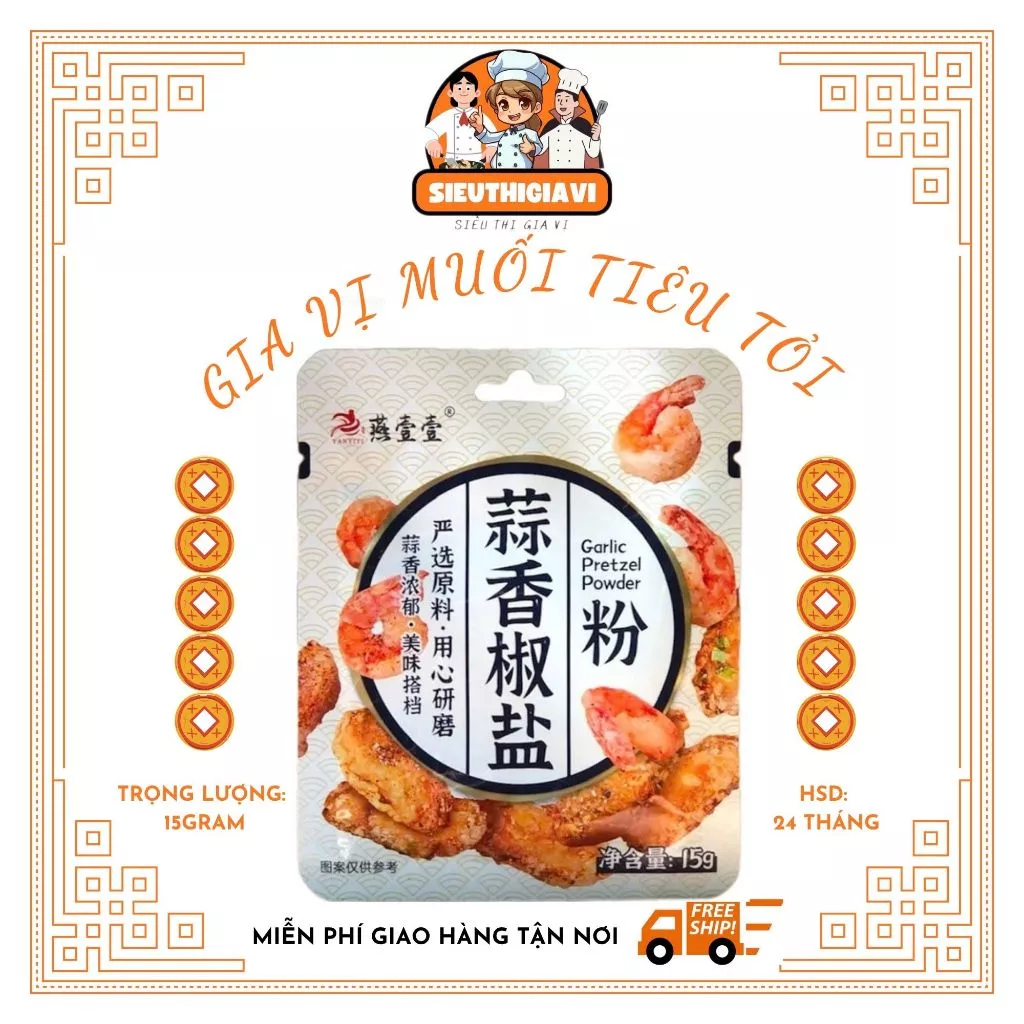 Gói Gia Vị Bột Muối Tiêu Tỏi -( Tiêu Xanh YANYIYI )- 15g - 2