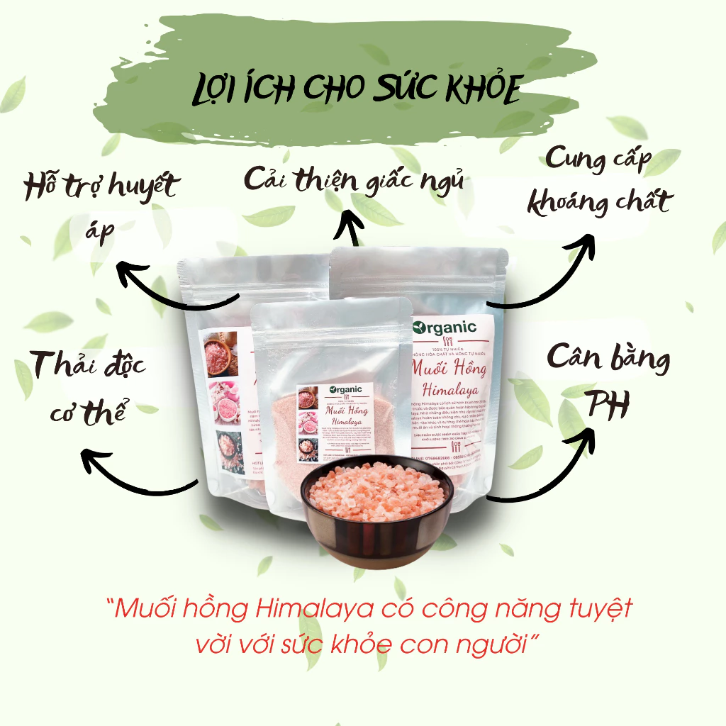 Muối Hồng Himalaya Nguyên Chất Pakistan | Dạng Hạt/Xay Nhuyễn | Sơ Chế Món Ăn, Trị Liệu, Có CO-CQ - 3