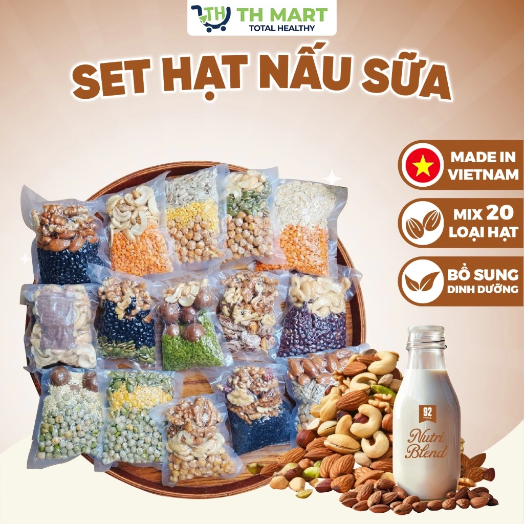 Set 30 Ngày Các Loại Hạt Dinh Dưỡng Hữu Cơ Hút Chân Không Nấu Sữa Hạt, Ăn Dặm, Nấu Cháo Cho Bé