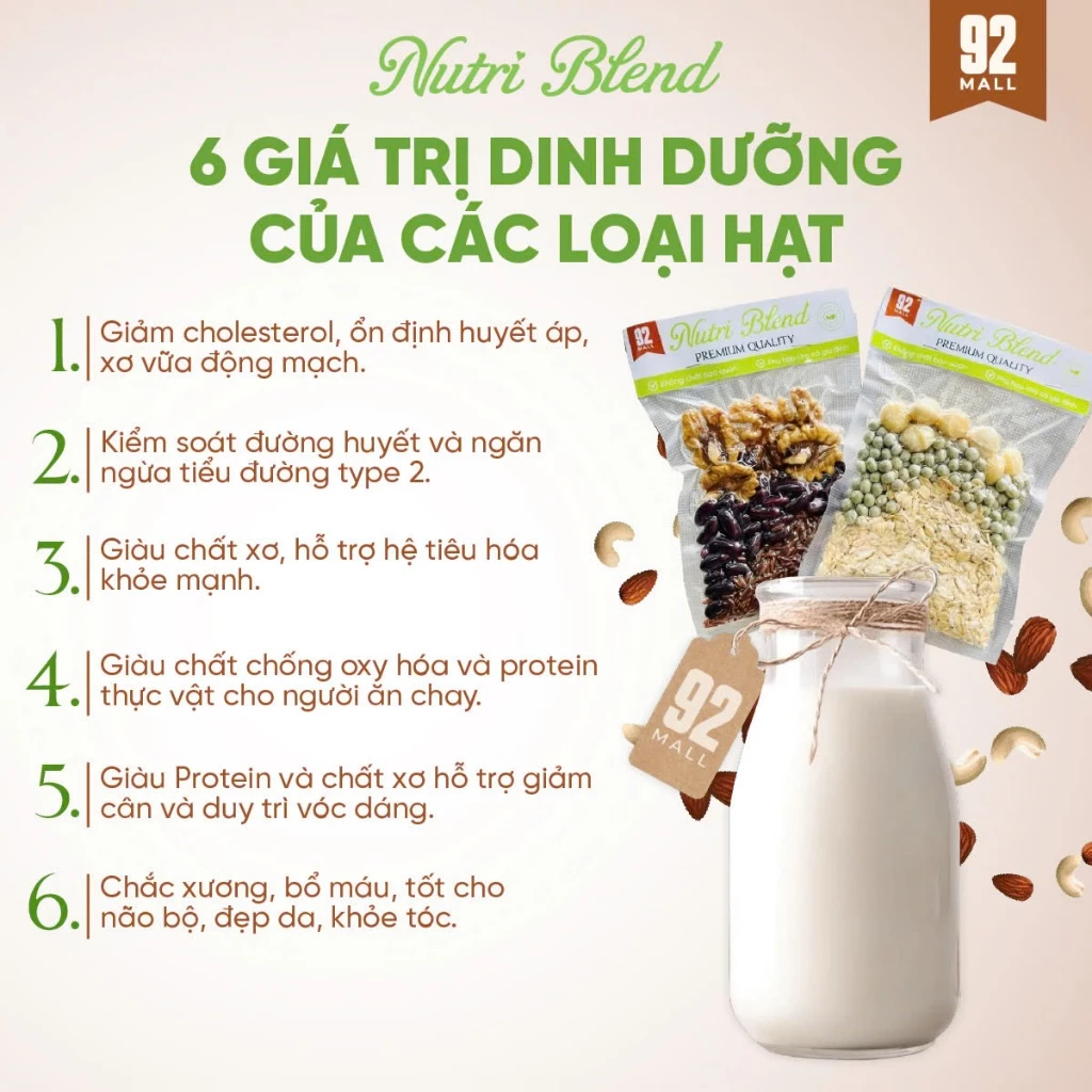 Set 30 Ngày Các Loại Hạt Dinh Dưỡng Hữu Cơ Hút Chân Không Nấu Sữa Hạt, Ăn Dặm, Nấu Cháo Cho Bé - 3