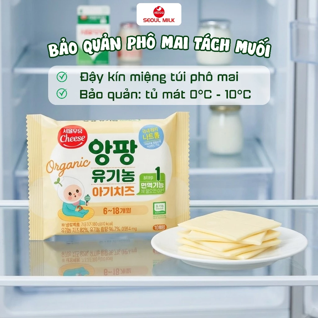 Phô Mai Ăn Dặm Tách Muối Hữu Cơ Seoul Milk Hàn Quốc, Dinh Dưỡng Vàng Cho Bé Từ 6 Tháng Tuổi - 3