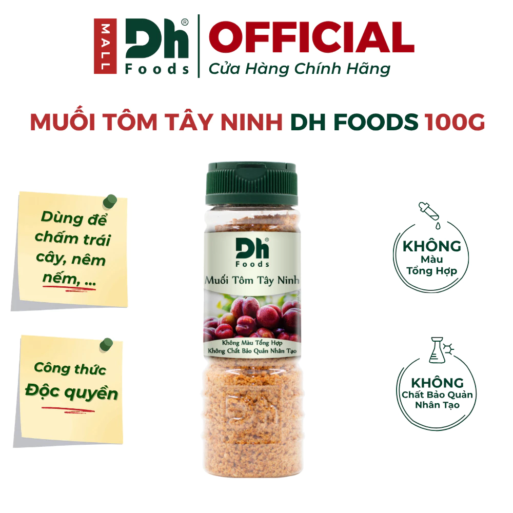 Muối Tôm Tây Ninh Dh Foods 60gr/110gr – Muối Tôm Tây Ninh, Muối Chấm Hoa Quả, Muối Chấm Trái Cây Thơm Ngon, Tiện Lợi