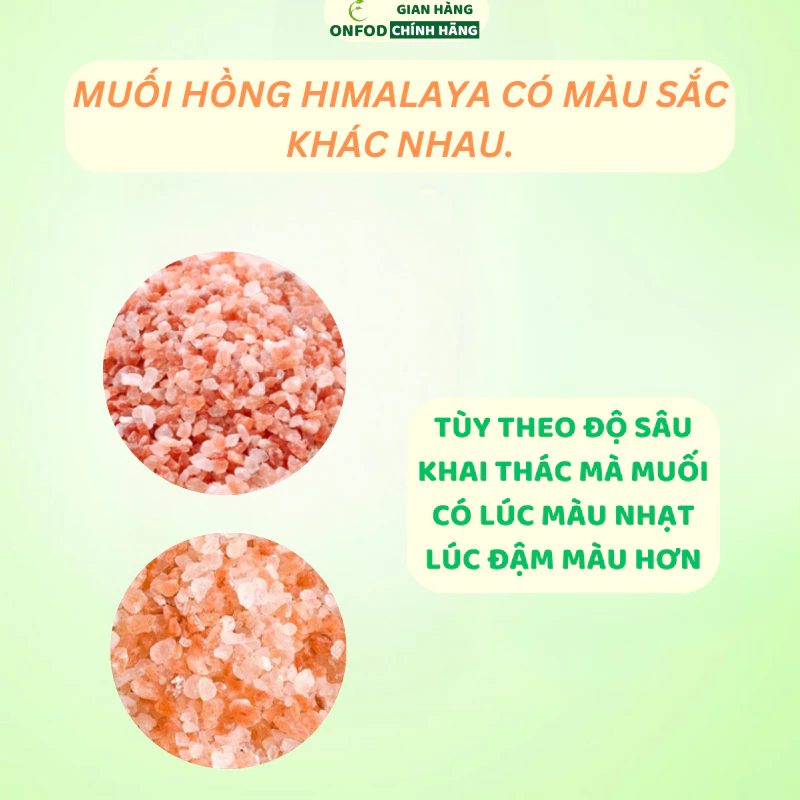 Muối hồng Himalaya tinh khiết healthy ONFOD nhập khẩu Pakistan nêm thức ăn nấu sữa hạt - 4