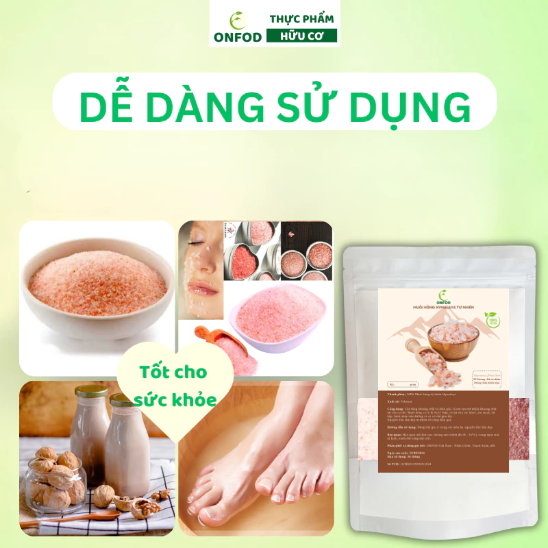 Muối hồng Himalaya tinh khiết healthy ONFOD nhập khẩu Pakistan nêm thức ăn nấu sữa hạt - 5