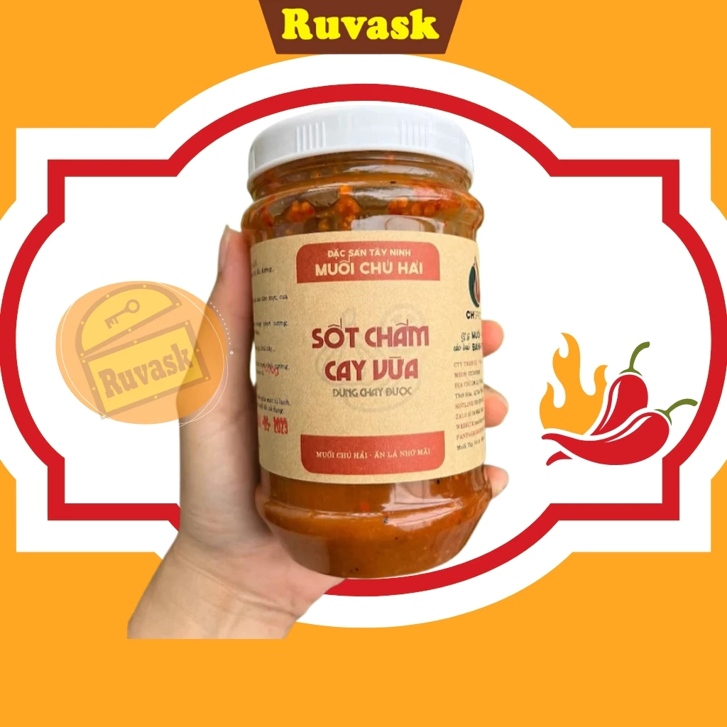 Muối Chú Hải Cay Vừa, Siêu Cay Chấm Trái Cây - Muối Tây Ninh, Muối Chấm Hải Sản, Trái Cây, Hoa Quả, Bánh Tráng - Ruvask