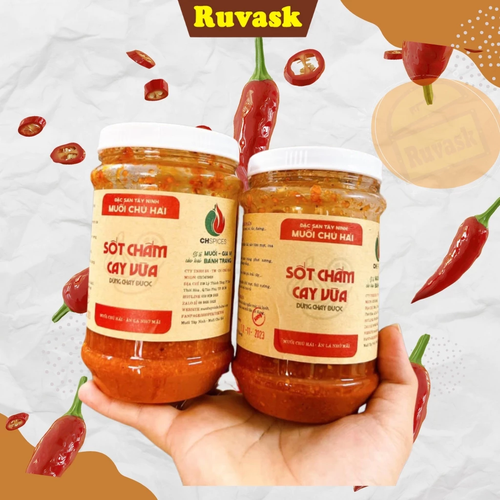 Muối Chú Hải Cay Vừa, Siêu Cay Chấm Trái Cây - Muối Tây Ninh, Muối Chấm Hải Sản, Trái Cây, Hoa Quả, Bánh Tráng - Ruvask - 4