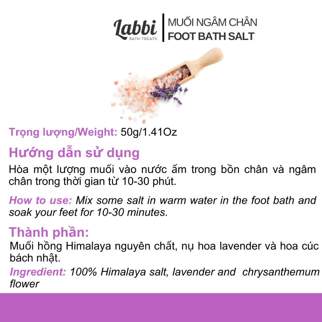 Muối hồng ngâm chân TỔNG HỢP 6 LOẠI [Labbi] Foot bath salt / Himalaya salt - 2