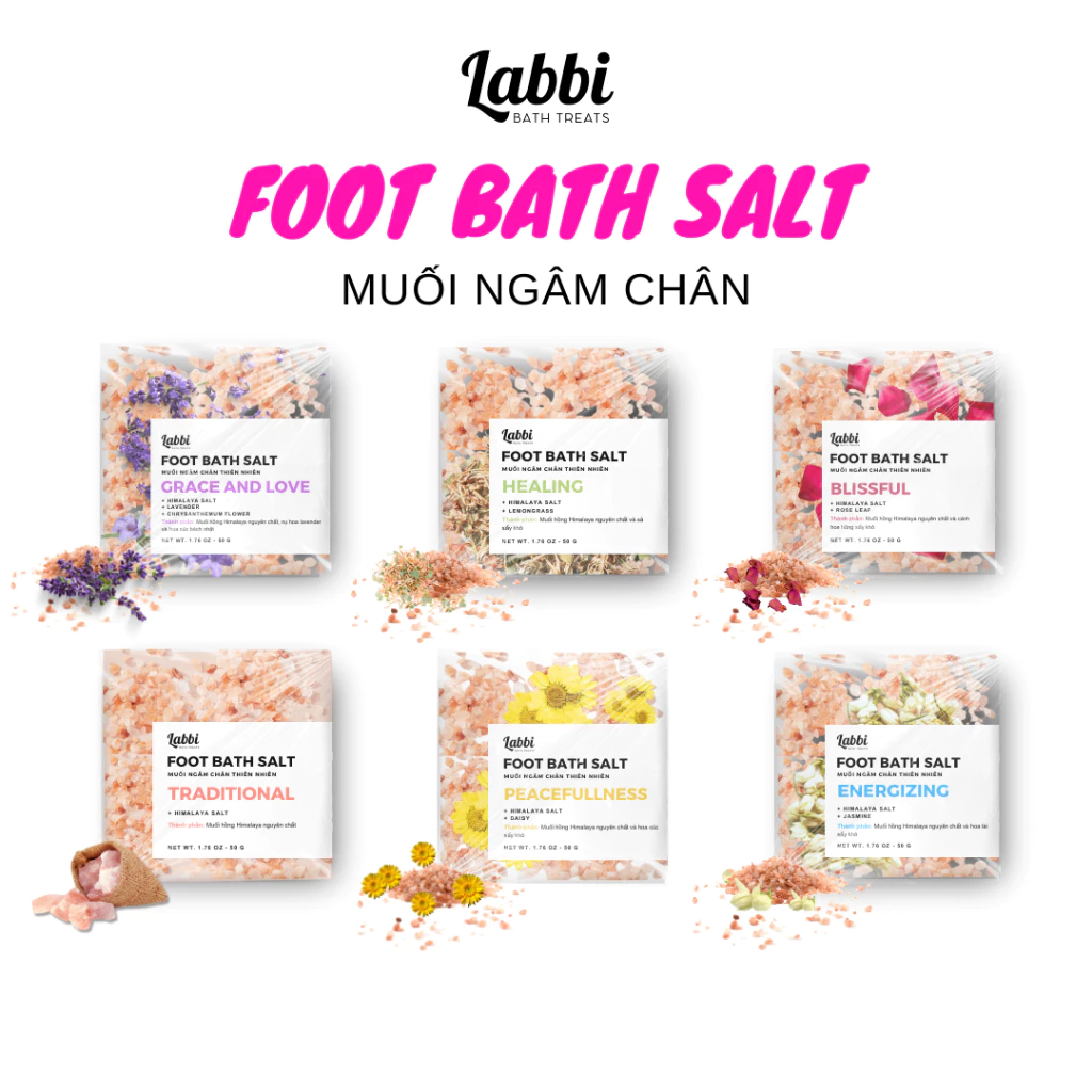 Muối hồng ngâm chân TỔNG HỢP 6 LOẠI [Labbi] Foot bath salt / Himalaya salt - 5