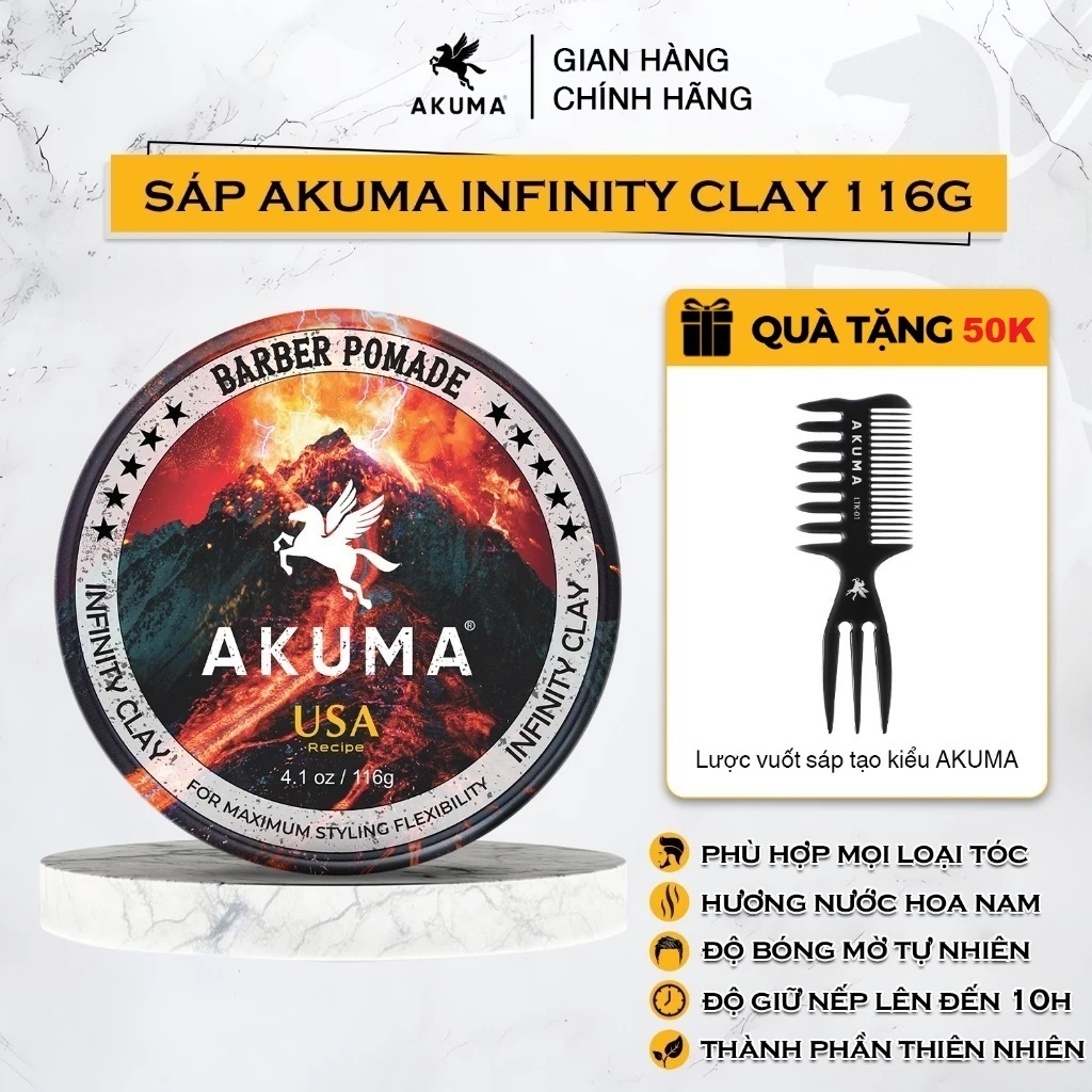 Sáp vuốt tóc AKUMA INFINITY CLAY - 4