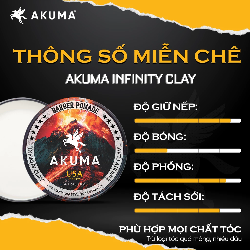 Sáp vuốt tóc AKUMA INFINITY CLAY - 5