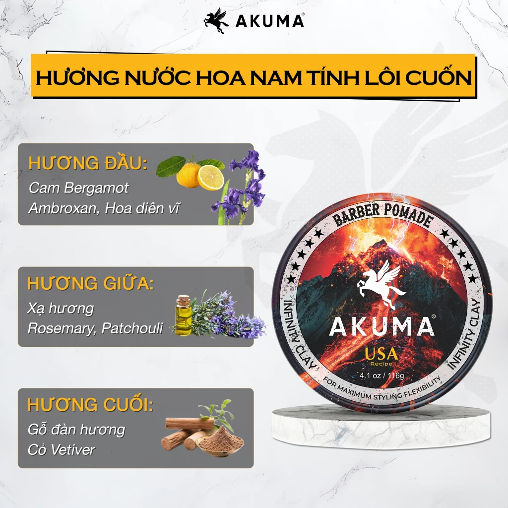 Sáp vuốt tóc AKUMA INFINITY CLAY - 6
