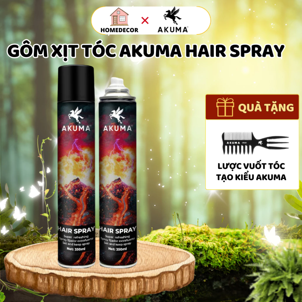 Gôm xịt giữ nếp tóc AKUMA HAIR SPRAY 390ml