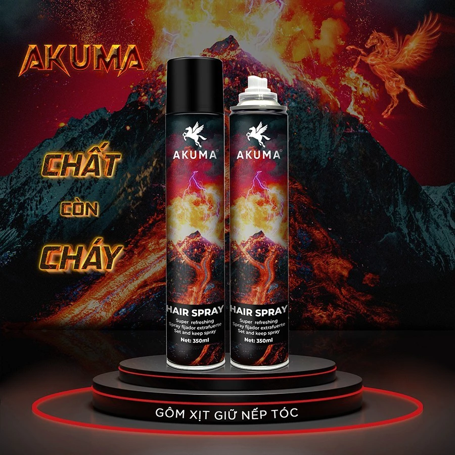Gôm xịt giữ nếp tóc AKUMA HAIR SPRAY 390ml - 6