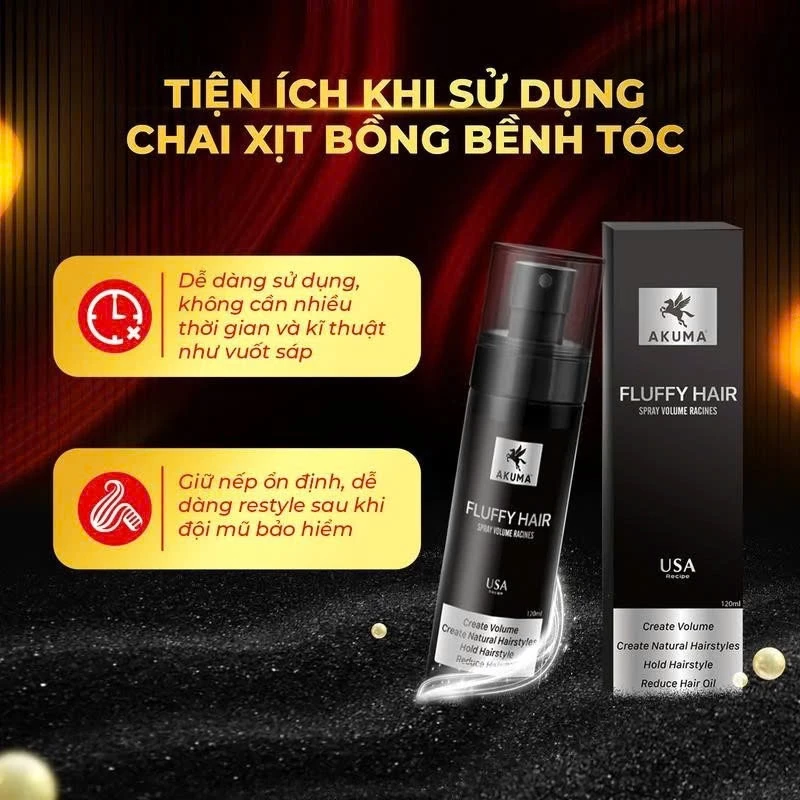 Xịt bồng bềnh tóc AKUMA FLUFFY HAIR 120ml - Xịt làm phồng tóc,kiềm dầu, ngăn bết tóc - 5