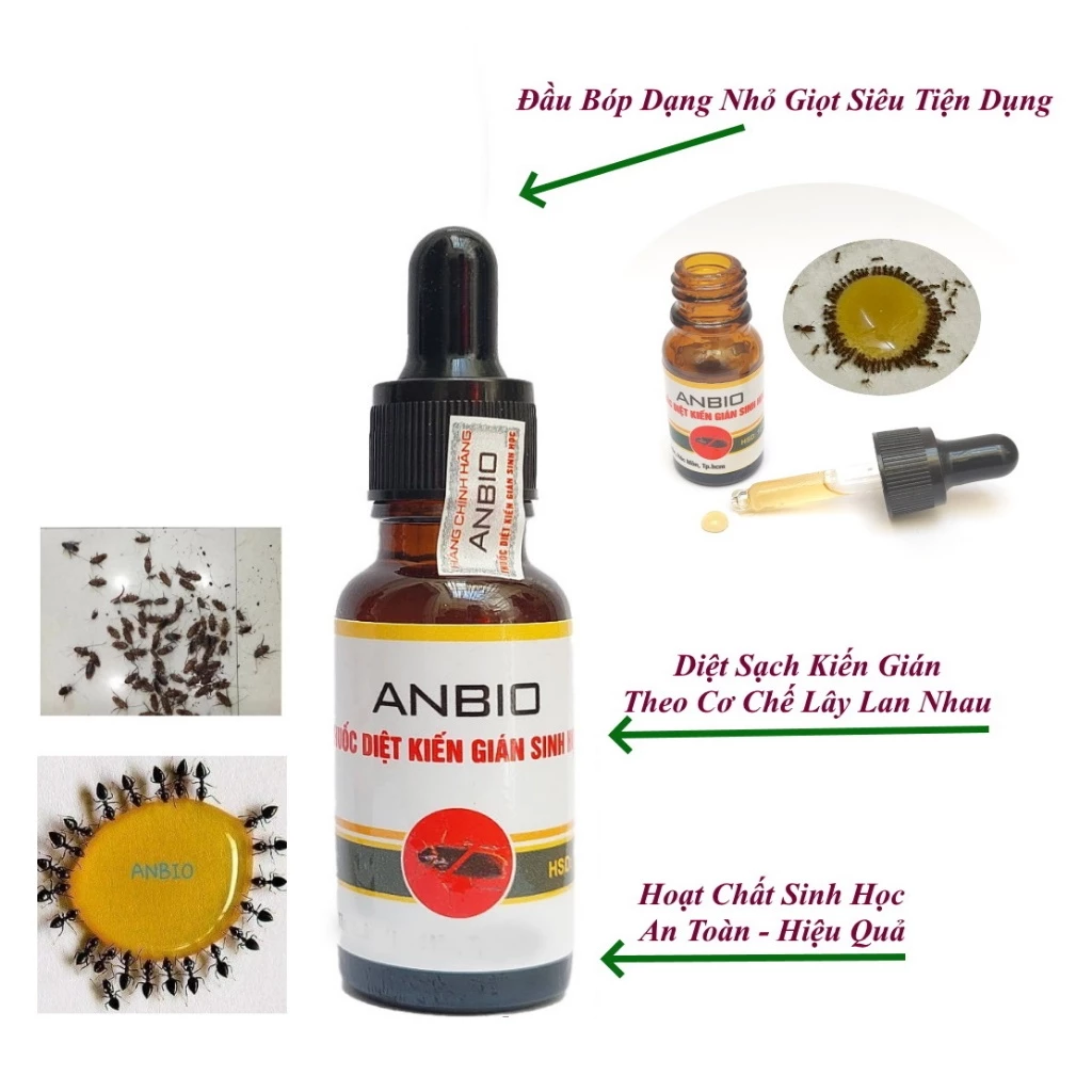 Thuốc diệt kiến gián ANBIO với hoạt chất sinh học diệt tận gốc kiến hôi, kiến đen, kiến lửa, kiến ba khoang, gián đức - 5