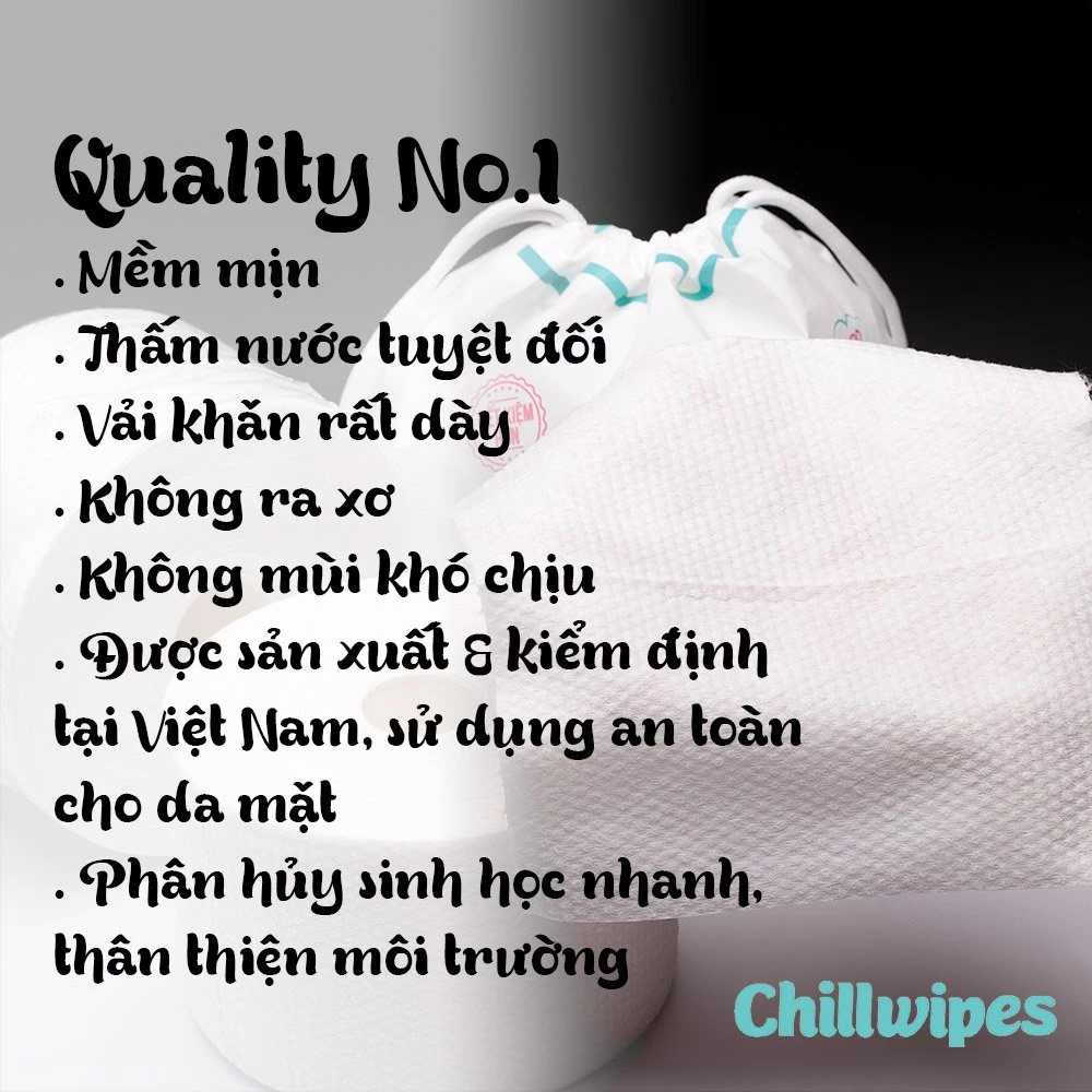 Khăn mặt khô Chillwipes dùng 1 lần lau khô, lau ướt - Giấy lau mặt dùng một lần - 2