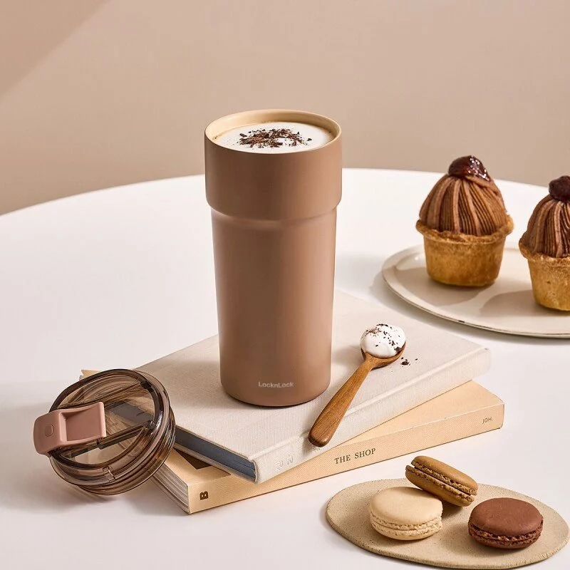 Bình giữ nhiệt LocknLock Metro Cafe Tumbler 650ml / 500ml / 750ml bằng thép không gỉ 304 phủ sứ kèm dây xách - 3