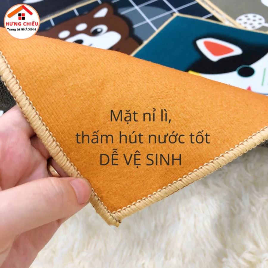 Thảm lau chân, thảm chùi chân nhà bếp bali đế cao su chống trơn trượt capybara labubu kitty 40x60cm Kim Huệ X01 - 4