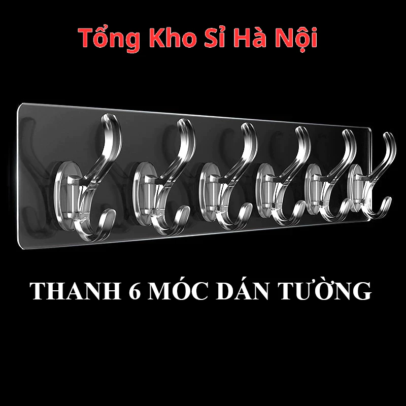 Thanh 6 Móc Dán Tường Chịu Lực Siêu Dính Móc Treo Khoá Thắt Lưng Quần Áo - 3