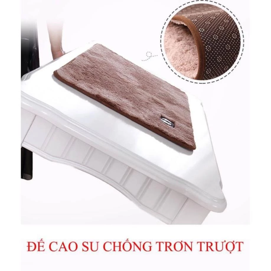 Thảm nỉ lau chân hình chữ nhật, chùi chân len mềm mịn dày dặn chống trơn trượt hàng chất lượng cao - 3