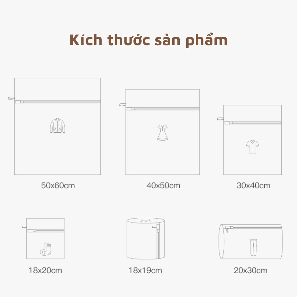 Túi lưới giặt quần áo đồ lót máy giặt có khóa 3 lớp hình thêu phân loại đồ giặt tiện lợi gia đình - 2