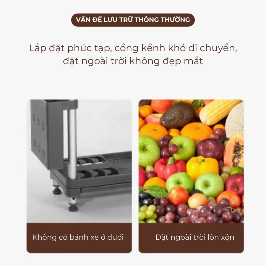 【Kệ Lưu Trữ Đa Năng 3/4/5 Tầng Có Giỏ & Bánh Xe】- Kệ Nhà Bếp, Spa, Nail, Phòng Ngủ - Chất Liệu Nhựa PP Cao Cấp - 5