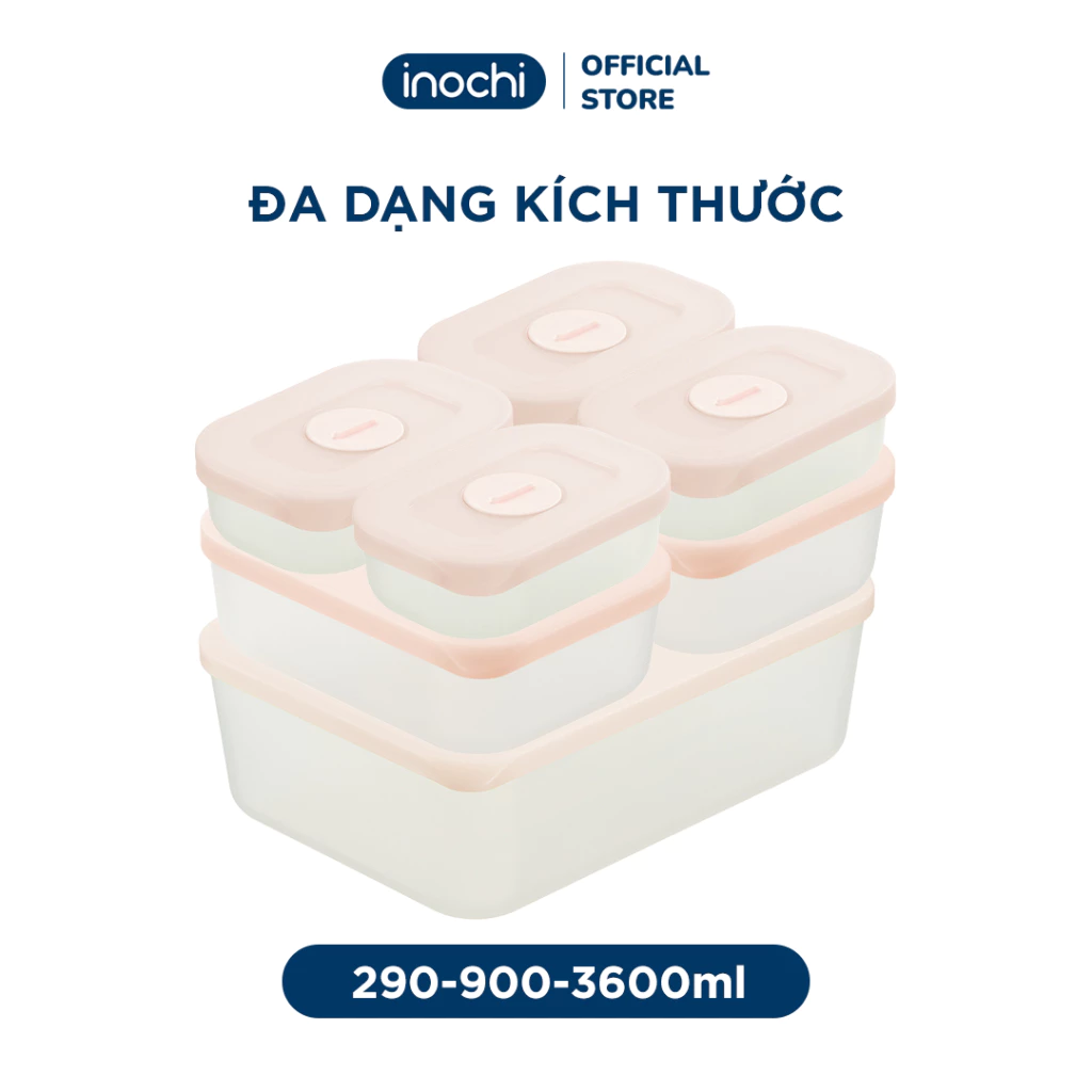 COMBO 7 hộp thực phẩm trữ đông Inochi 290ml (4 hộp), 900ml (2 hộp), 3600ml - 2