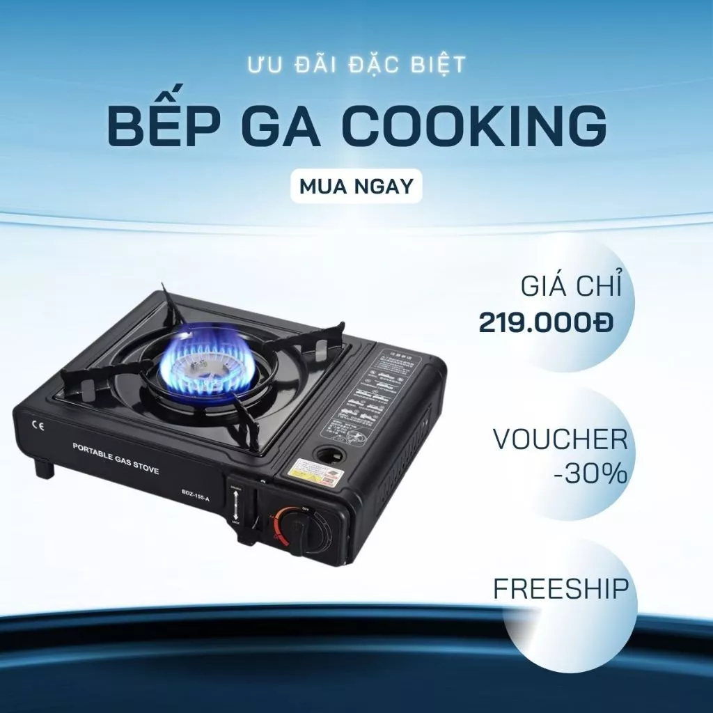 Bếp ga mini du lịch cooking bếp gas sản xuất bằng thép không gỉ chịu nhiệt độ cao chống cháy nổ an toàn