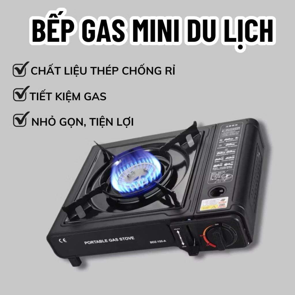 Bếp ga mini du lịch cooking bếp gas sản xuất bằng thép không gỉ chịu nhiệt độ cao chống cháy nổ an toàn - 2