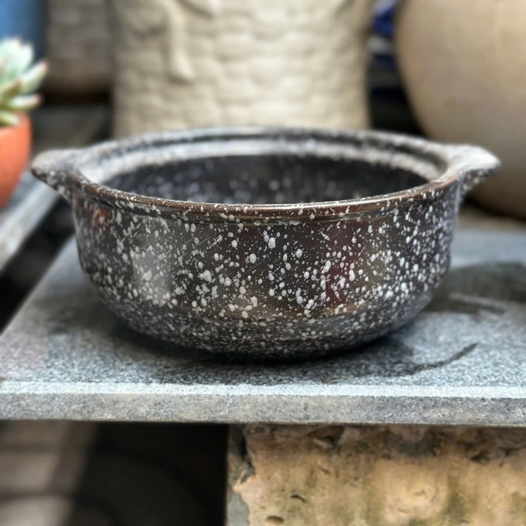 Nồi men bông sâu lòng, kho cá, nấu canh, nấu mì cay - Hàng xuất khẩu [Không nắp] - 2