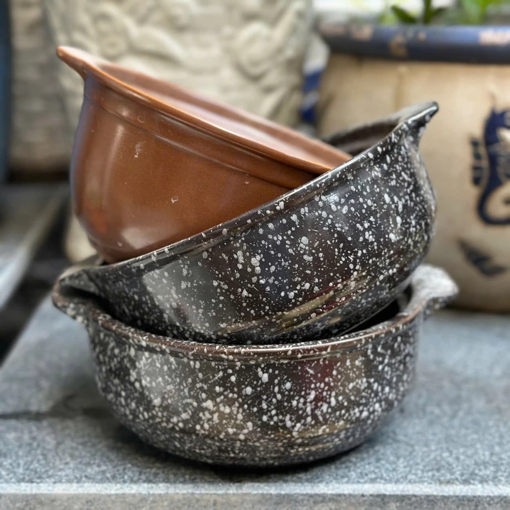 Nồi men bông sâu lòng, kho cá, nấu canh, nấu mì cay - Hàng xuất khẩu [Không nắp] - 5