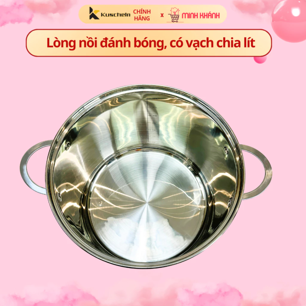 Nồi luộc gà inox 5 đáy Kuscheln KCP023-30- Cao 23,5cm, lòng 30cm, Luộc gà cánh phượng chuẩn Đẹp. - 6