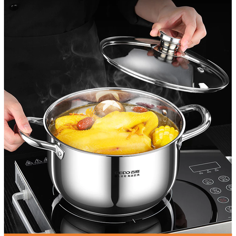 Nồi INOX 316 Kho Nấu Canh Luộc Gà Nồi Thép Không Rỉ Siêu Bền Cho Gia Đình nhiêu size lựa chọn - 3