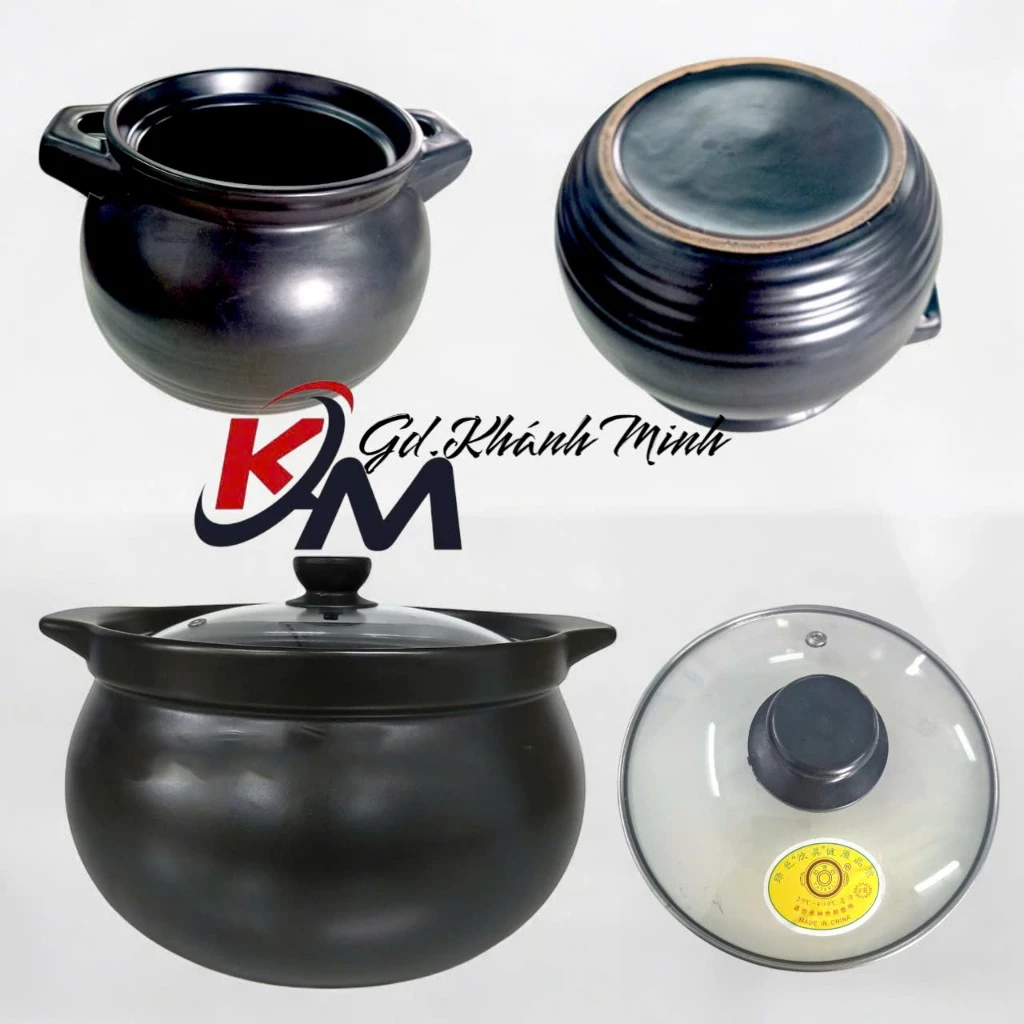 Nồi Hầm Đất Đen Cao Cấp, Nồi Sứ Chịu Nhiệt 400 độ, Nấu Canh Dưỡng Sinh, Kho Cá [Không Dùng Bếp Từ] - 2