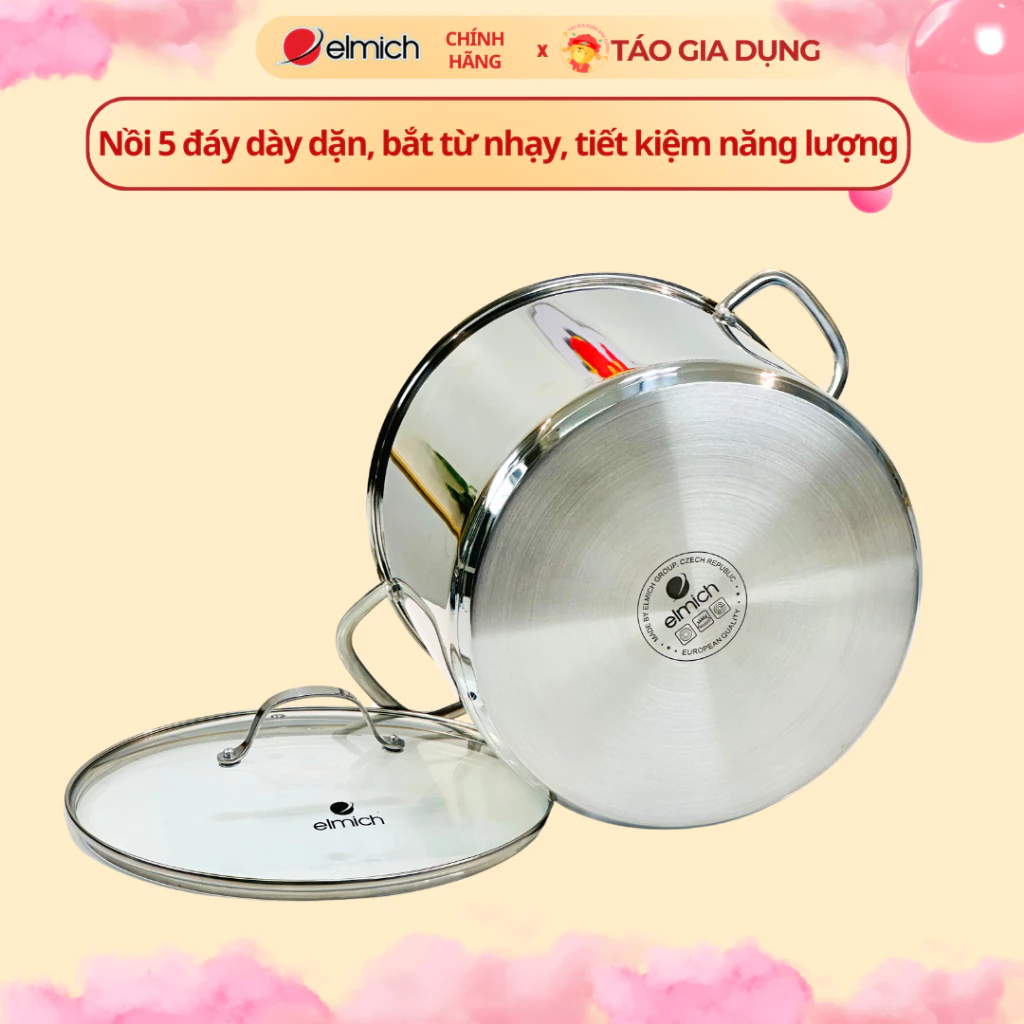 Nồi luộc gà inox 304 5 đáy Elmich EL-2525IN30 - Cao 24,5cm, lòng 30cm, luộc gà cánh phượng đẹp,16Lít - 3