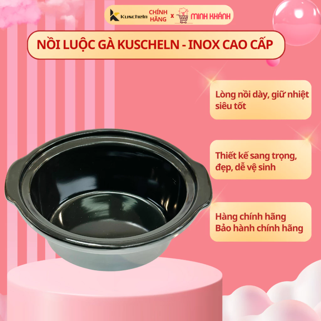 Nồi nấu chậm, nồi kho cá, nồi hầm KUSCHELN KSC023-3.5L - 3,5L, lòng sứ Ovan, tự ngắt chống cạn nước. - 4
